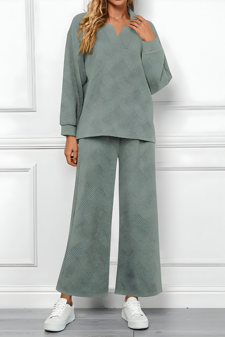 Ensemble Pantalon Large Texturé