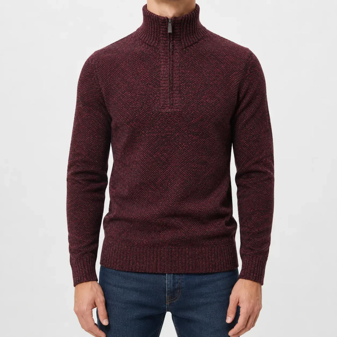 Pull Homme Essentiel Col Montant – Bordeaux
