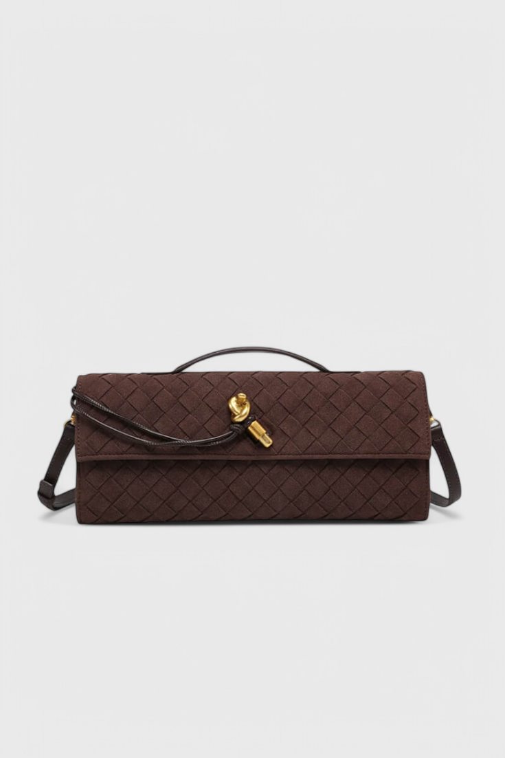 Sac Élégant à Fermoir Nœud – Marron Oscuro