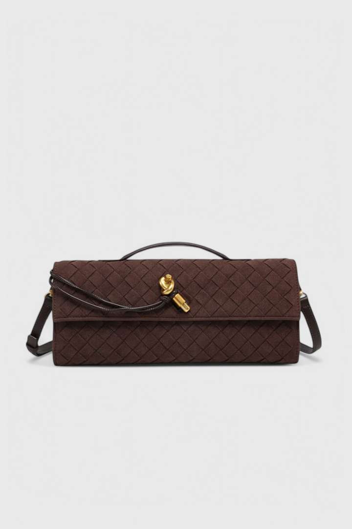 Sac Élégant à Fermoir Nœud – Marron Oscuro