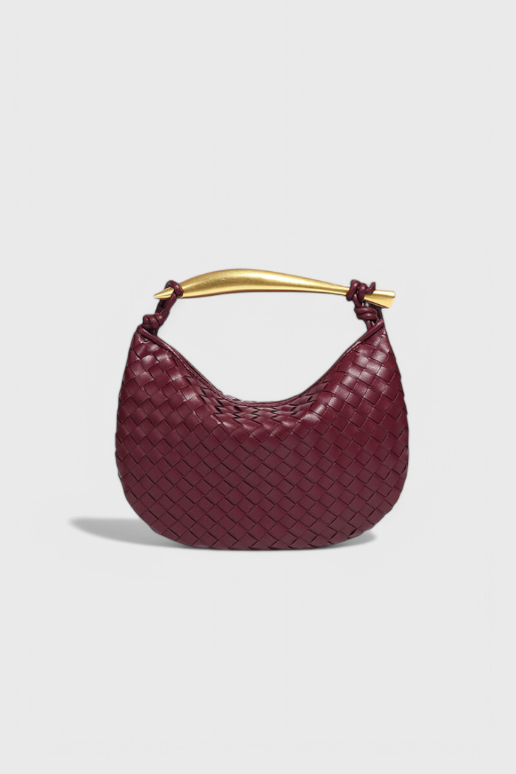 Sac Tressé à Anse Sculpturale – Rouge Bordeaux