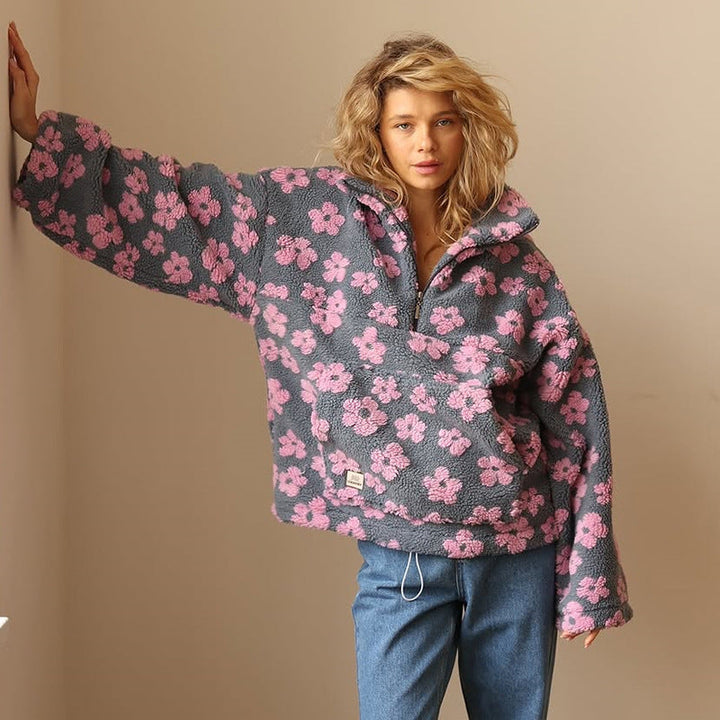Sweat douillet à motif floral
