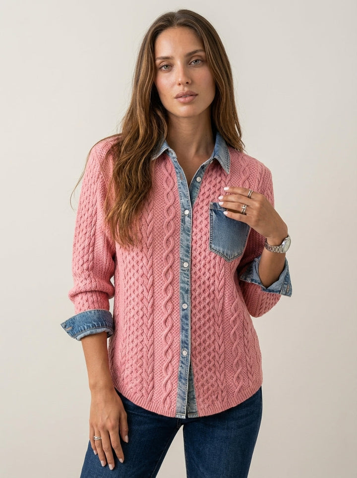 Top Hybride Style Chemise – Rose