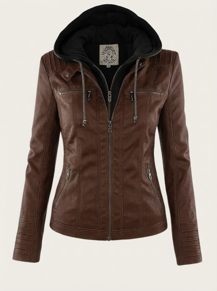 Veste Cintrée à Capuche Contrastée