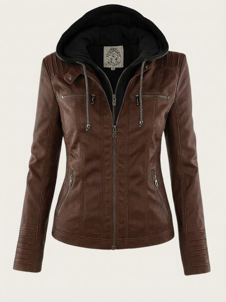 Veste Cintrée à Capuche Contrastée