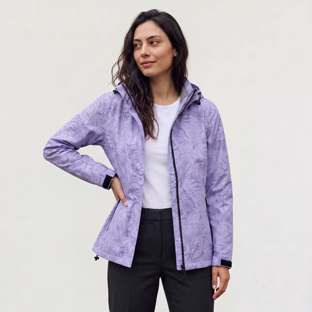 Veste Légère à Imprimé Végétal – Violet