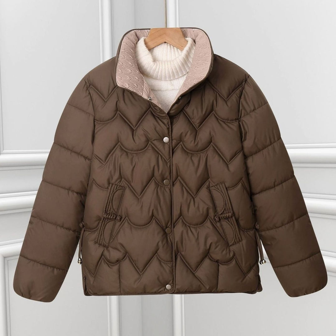 Veste Matelassée Festonnée – Marron