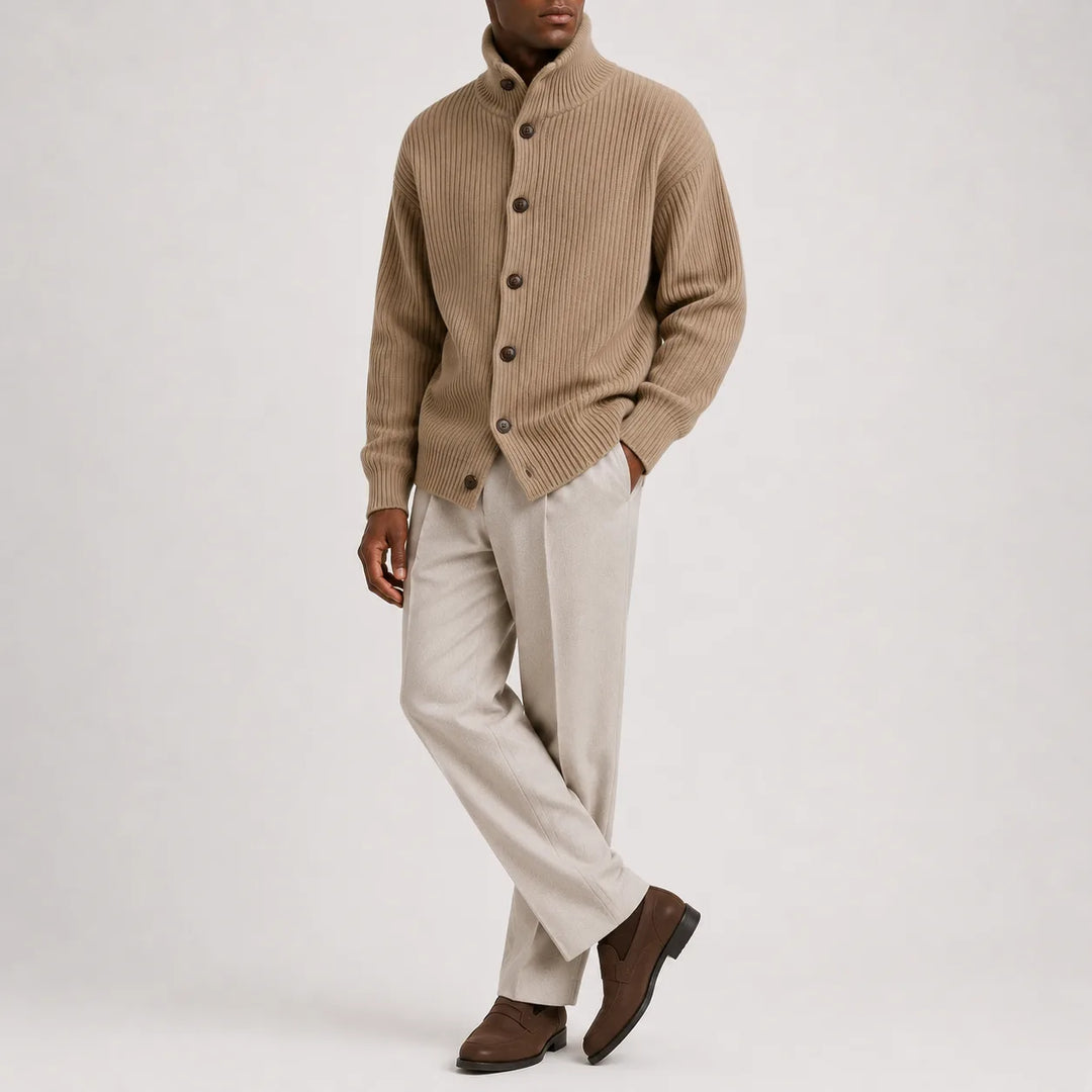 Cardigan Homme à Col Montant