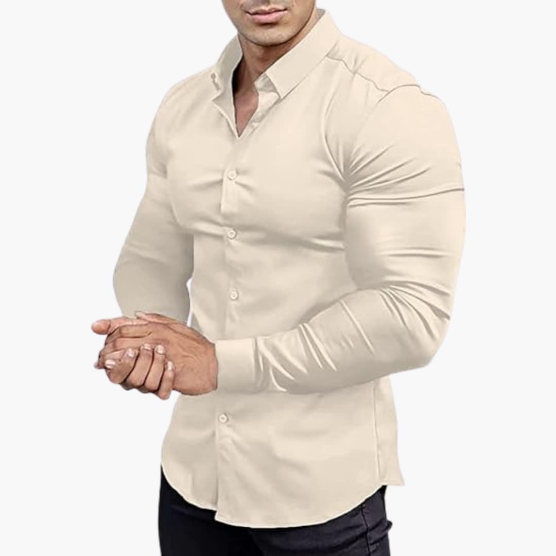 Chemise Homme Coupe Cintrée – Beige