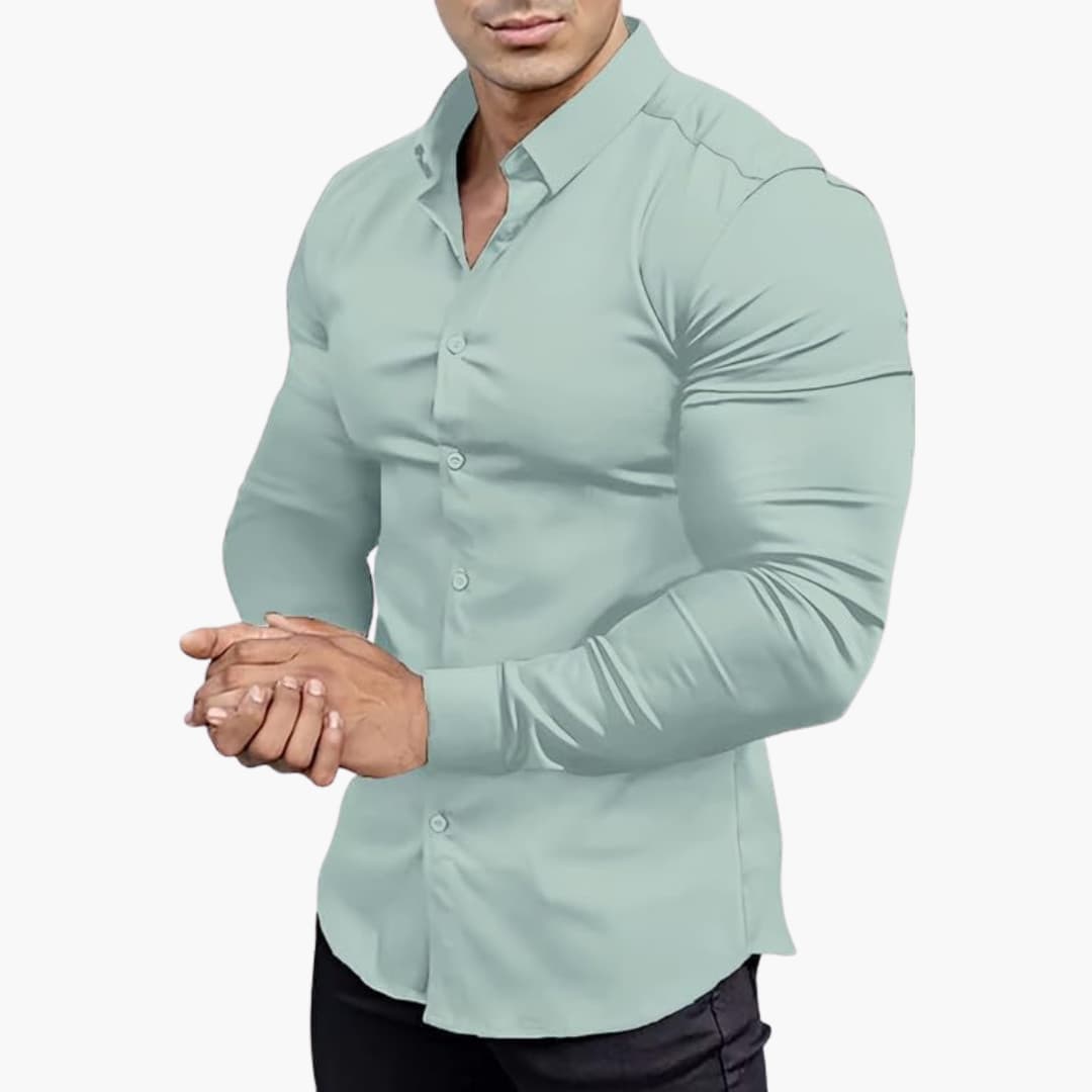 Chemise Homme Coupe Cintrée – Vert Clair