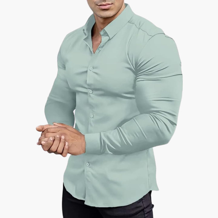 Chemise Homme Coupe Cintrée – Vert Clair