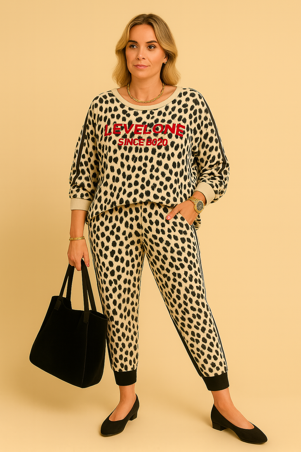 Ensemble Coordonné Imprimé Animal – Blanc