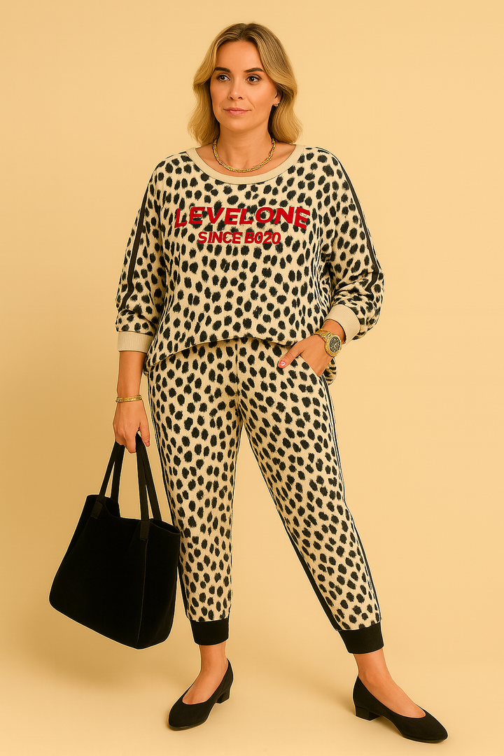 Ensemble Coordonné Imprimé Animal – Blanc