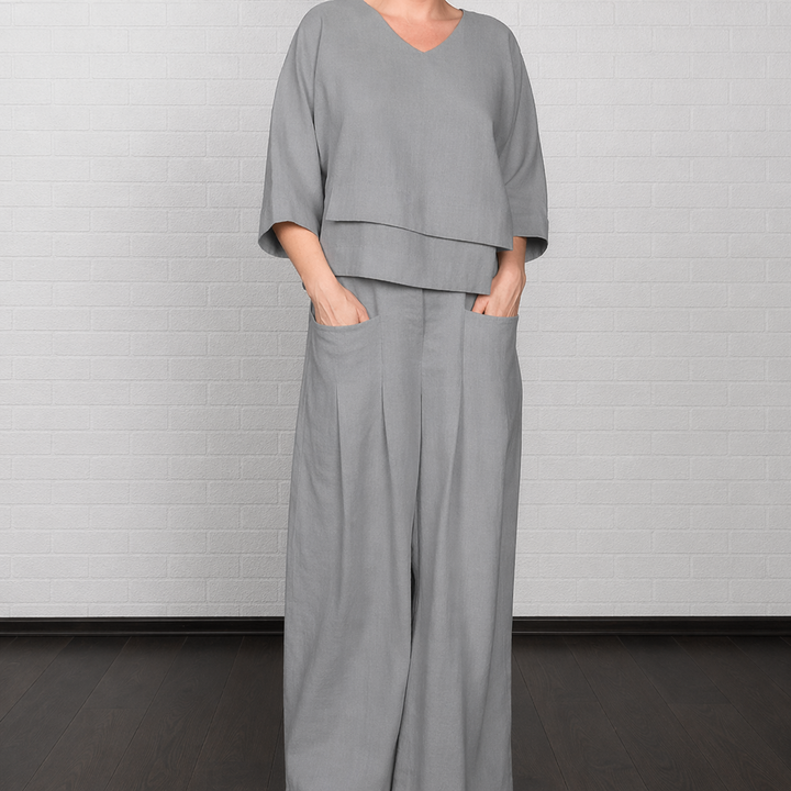 Ensemble Deux Pièces Minimaliste – Gris