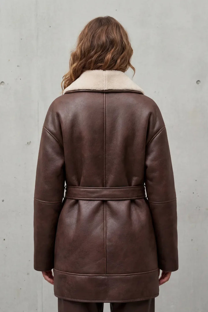 Manteau Enveloppant à Col Douillet