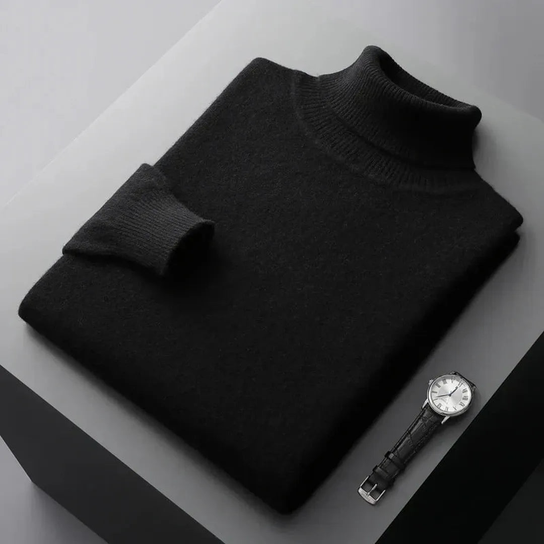 Pull Homme Col Roulé Classique – Noir