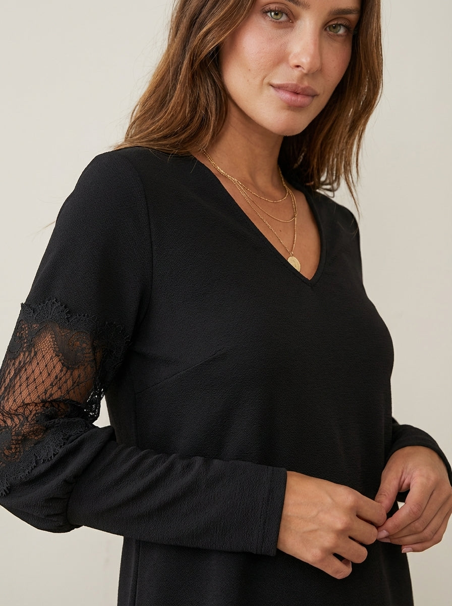 Robe Élégante Manches Ornées