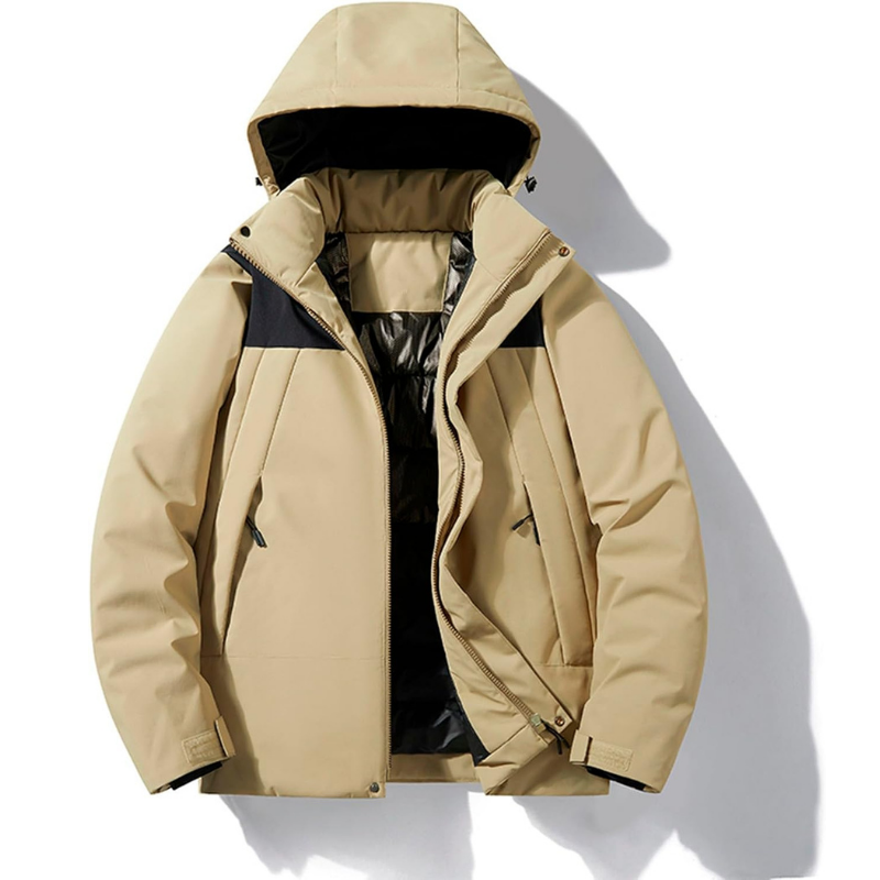 Veste d'Hiver Sportive à Capuche – Kaki