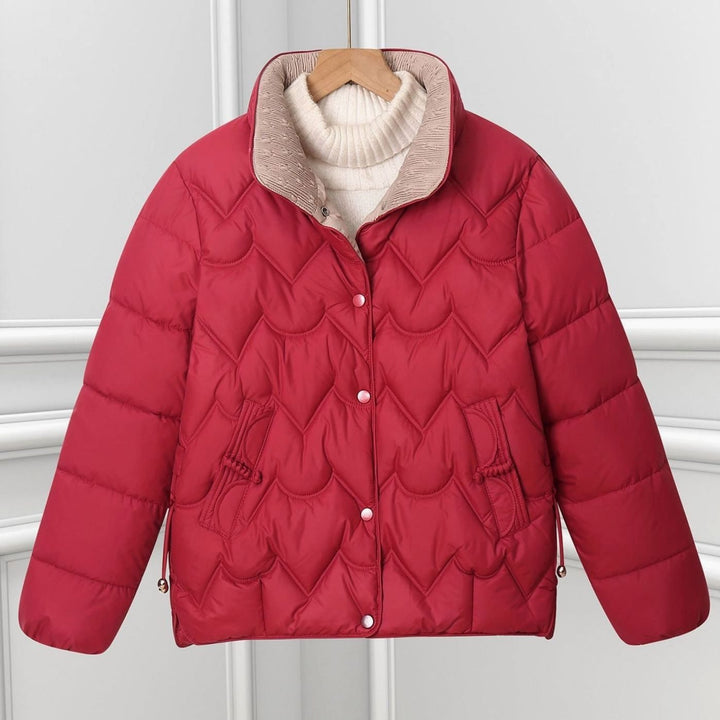 Veste Matelassée Festonnée – Rouge