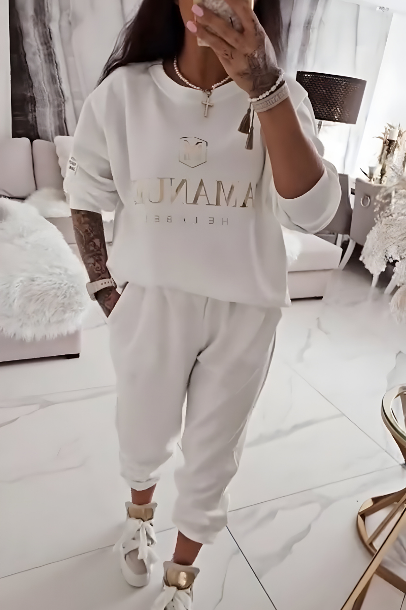 Ensemble Confort Sweat et Pantalon – Blanc