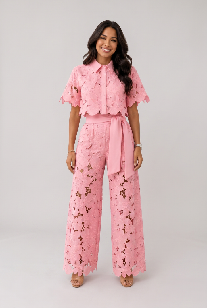Ensemble Coordonné Ajouré – Rose