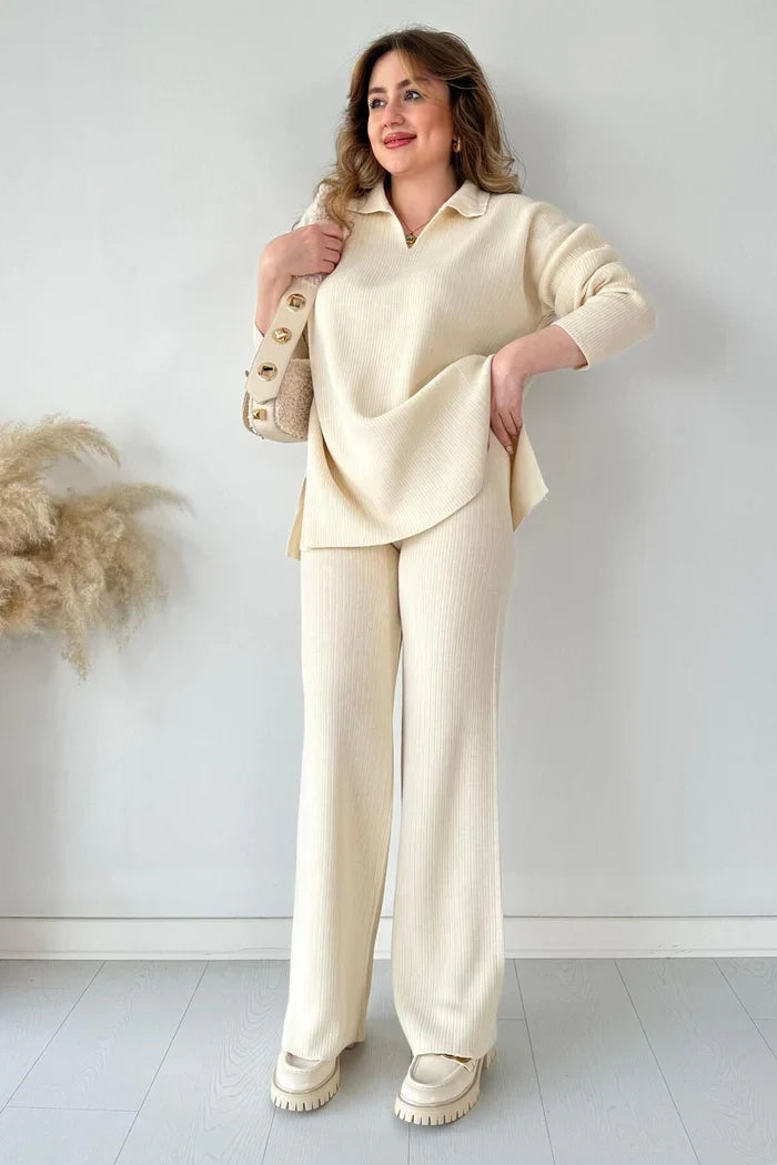 Ensemble Coordonné Col Polo – Blanc