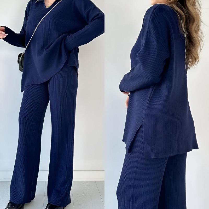 Ensemble Coordonné Col Polo – Bleu