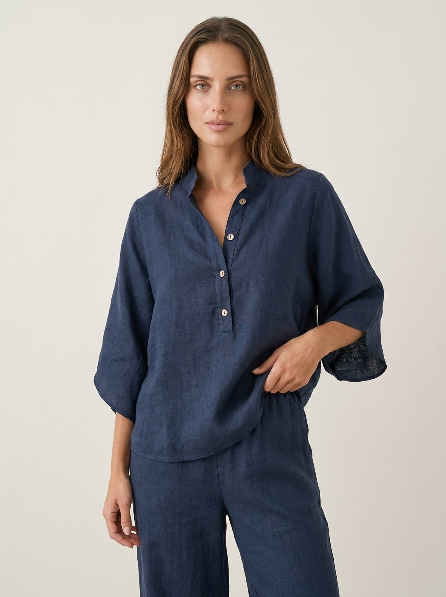 Ensemble Coordonné Pantalon Ample – Bleu Marine