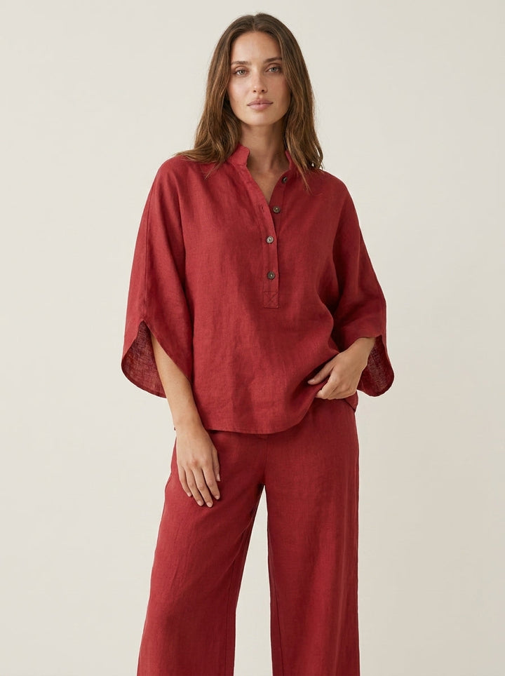 Ensemble Coordonné Pantalon Ample – Rouge