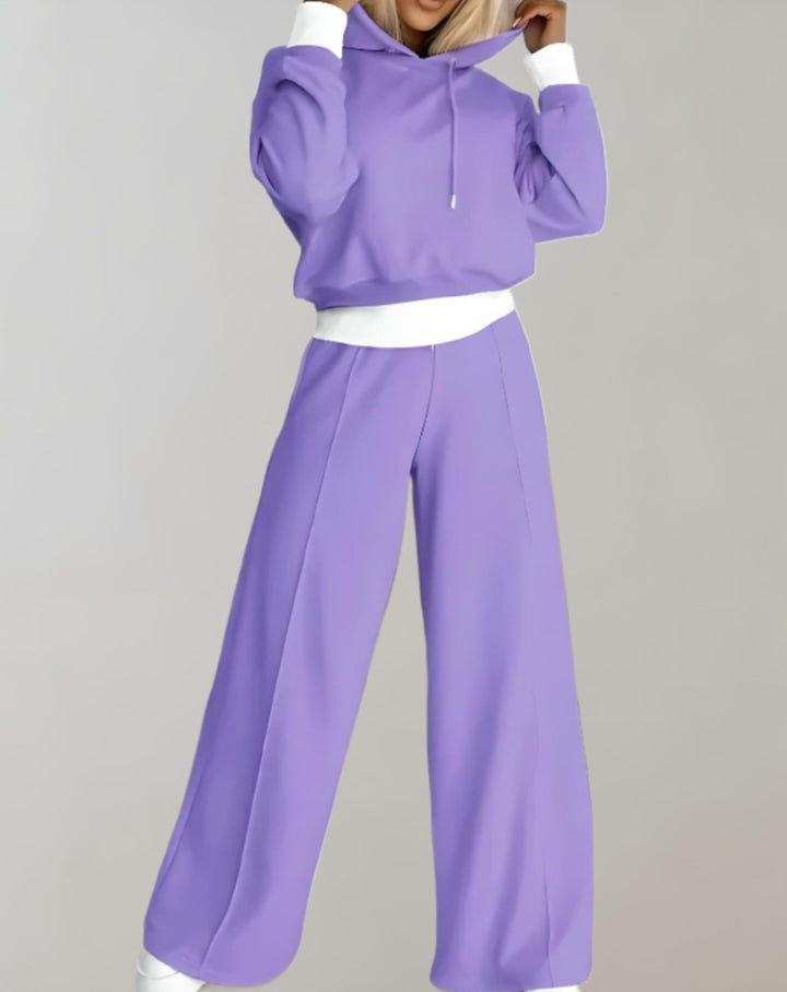 Ensemble Décontracté à Capuche – Lilas