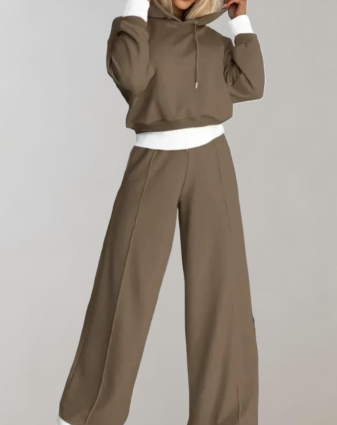 Ensemble Décontracté à Capuche – Marron
