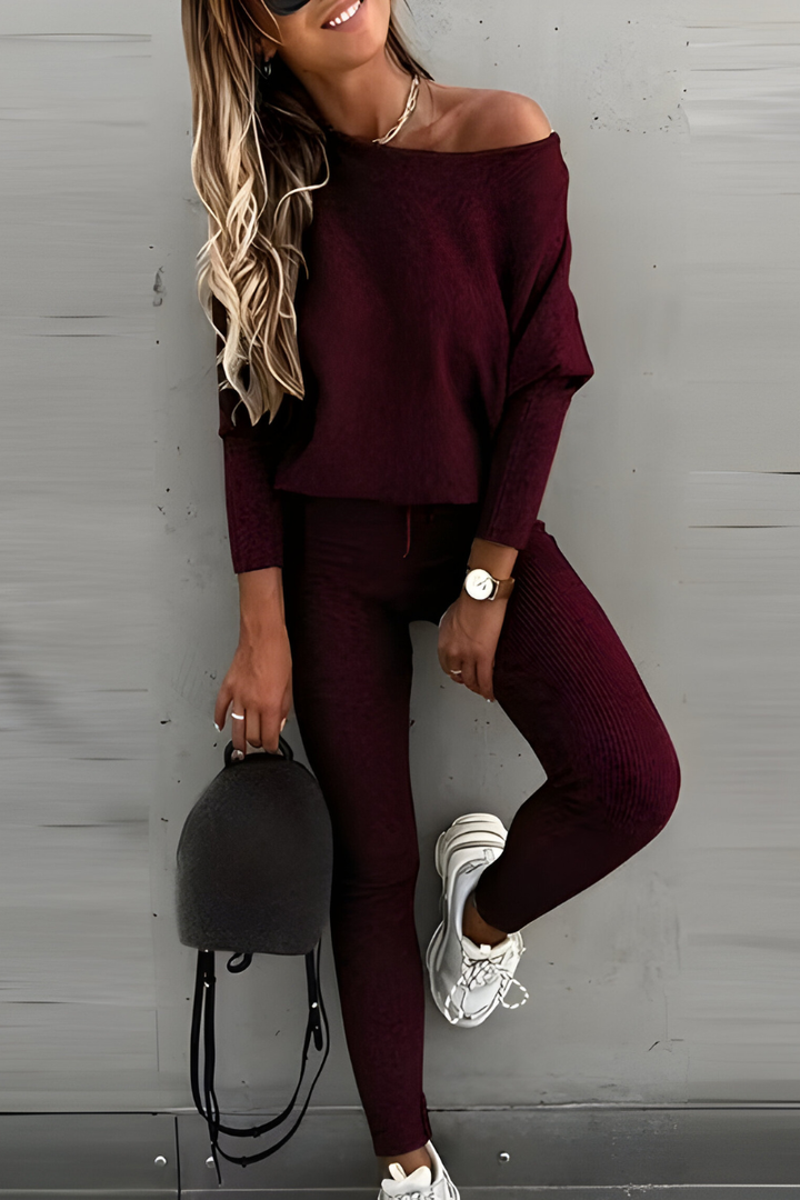Ensemble Décontracté Chic – Rouge