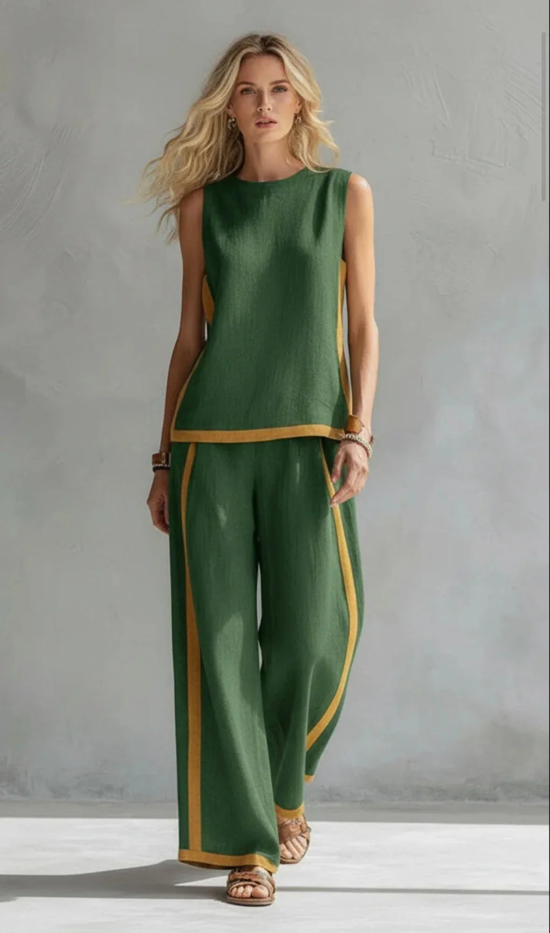 Ensemble Deux Pièces Bicolore – Vert