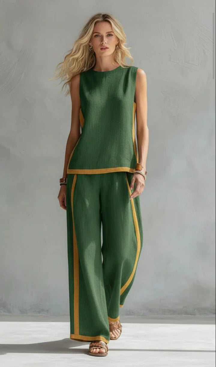 Ensemble Deux Pièces Bicolore – Vert