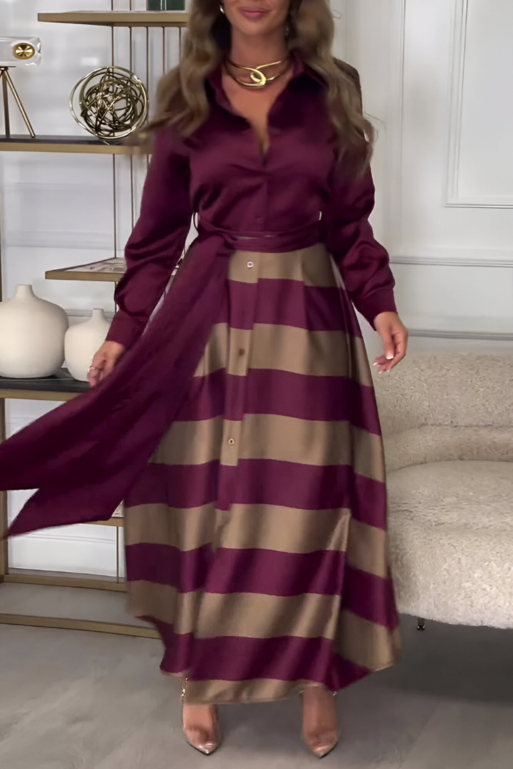 Ensemble Élégant à Rayures