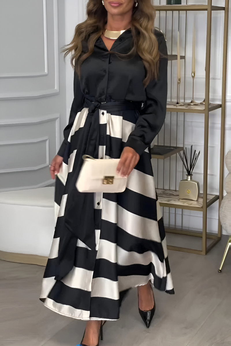 Ensemble Élégant à Rayures