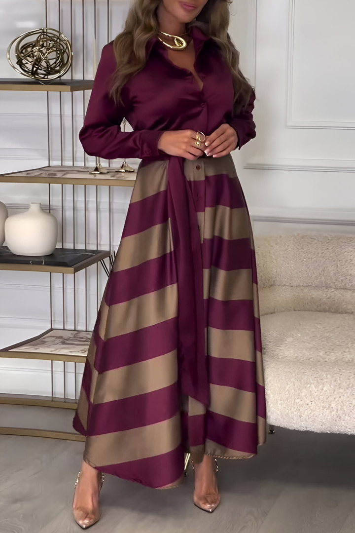 Ensemble Élégant à Rayures