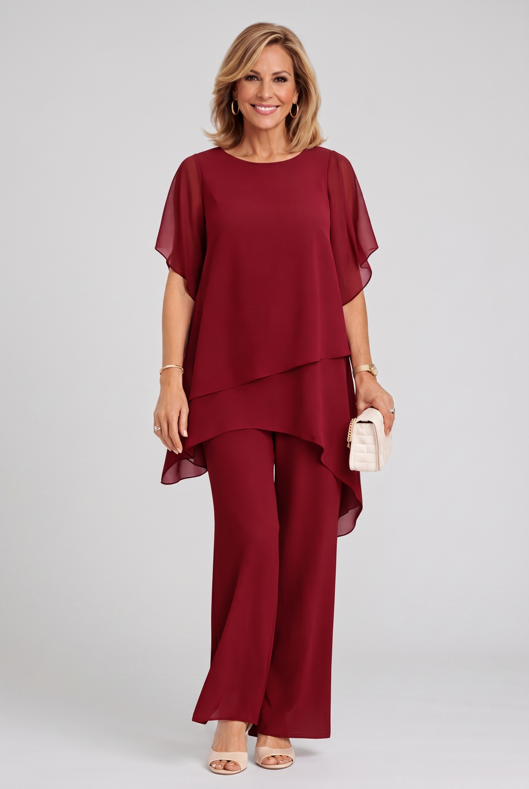 Ensemble Élégant Asymétrique – Rouge