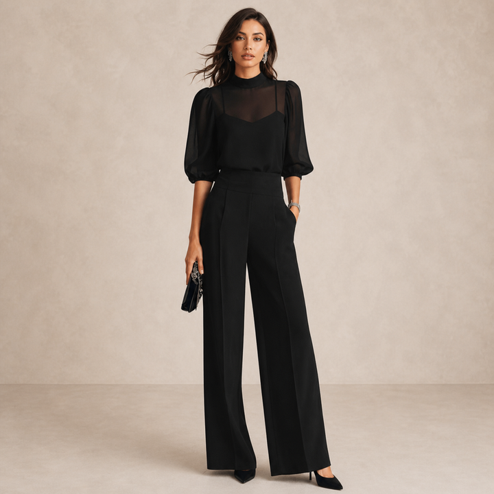 Ensemble Élégant Trois Pièces – Noir