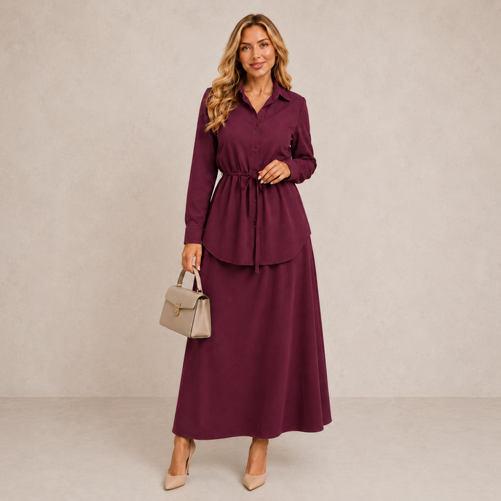Ensemble Jupe Longue Prune – Prune