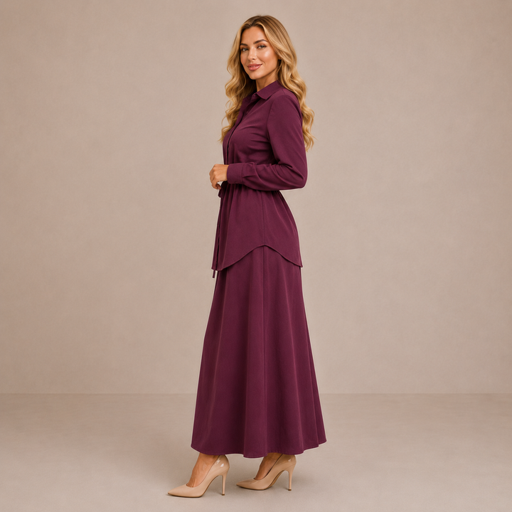 Ensemble Jupe Longue Prune