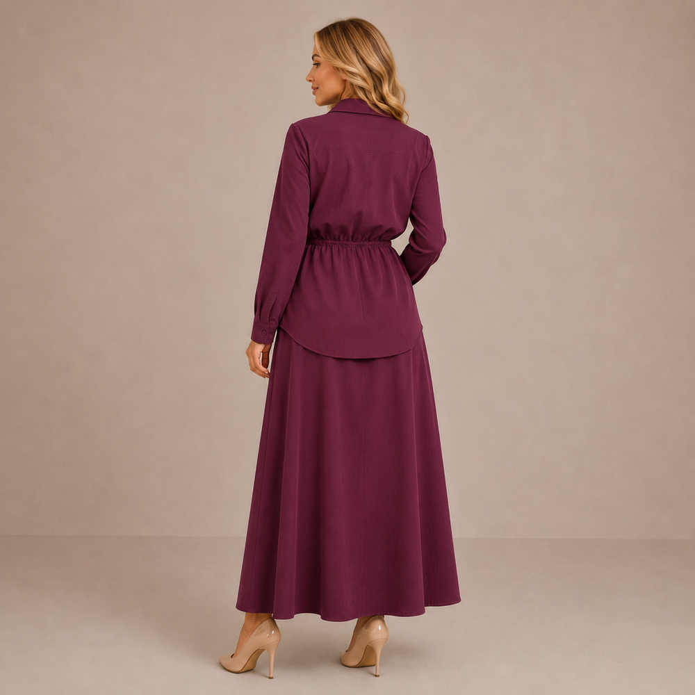 Ensemble Jupe Longue Prune