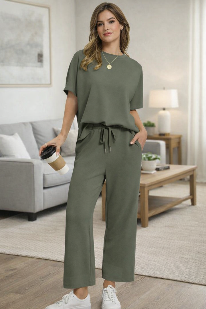 Ensemble Pantalon Confortable – Vert Militaire