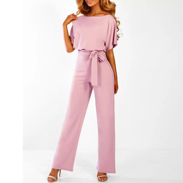 Ensemble Pantalon Élégant Ceinturé – Rose