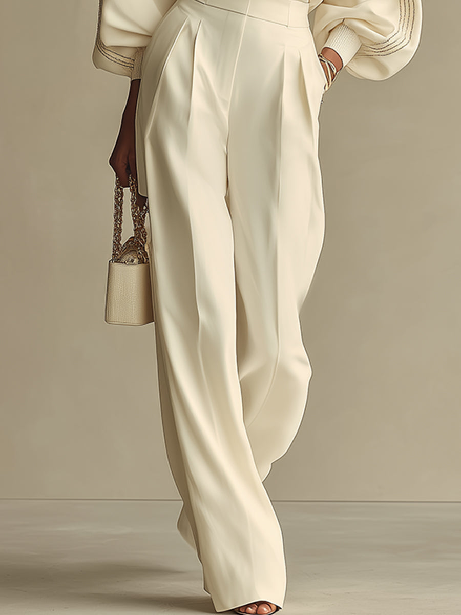 Ensemble Pantalon Élégant Ivoire