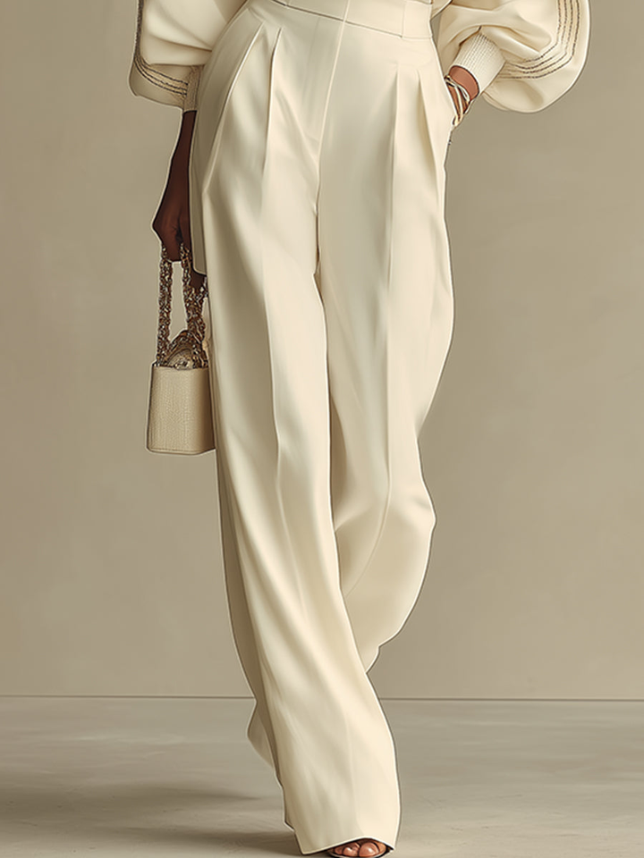 Ensemble Pantalon Élégant Ivoire