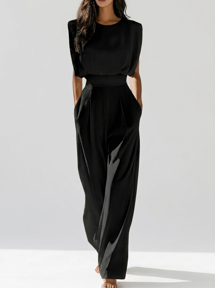 Ensemble Pantalon Fluide Élégant – Noir
