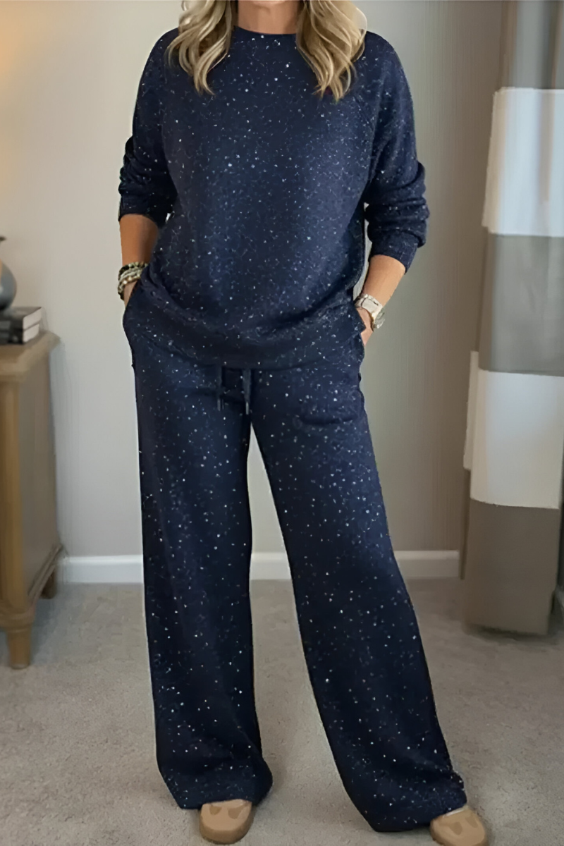 Ensemble Pantalon Large Douillet – Bleu