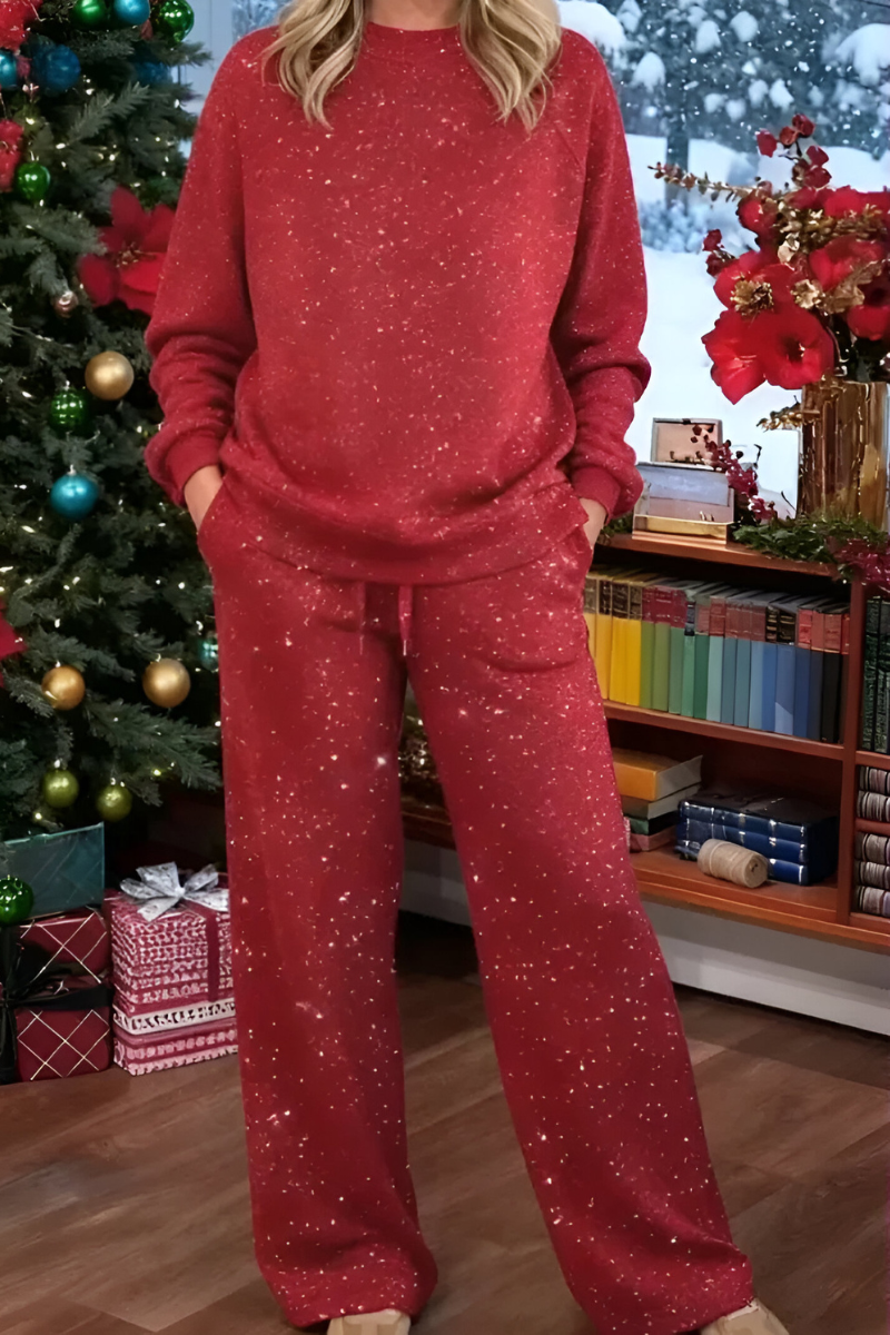 Ensemble Pantalon Large Douillet – Rouge