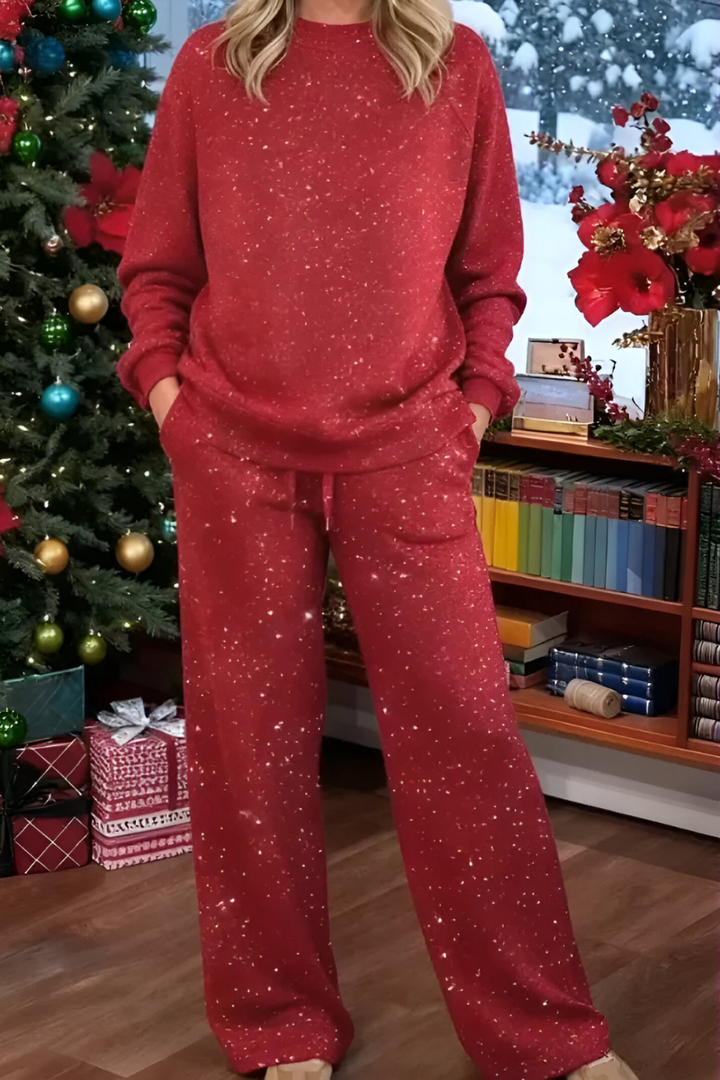 Ensemble Pantalon Large Douillet – Rouge